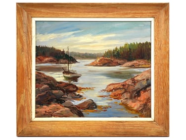 AMERICAN LANDSCAPE PAINTING BY ROGER DEERING SIGNED