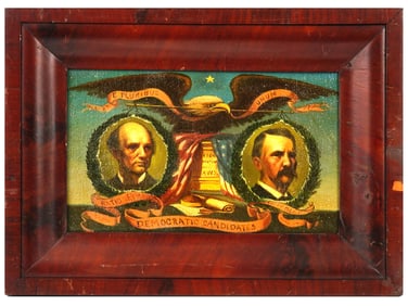 ANTIQUE AMERICAN DEMOCRATIC CANDIDATES OIL PAINTING