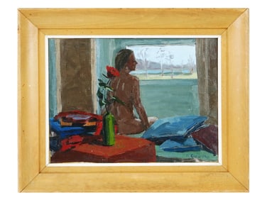 RUSSIAN NUDE WOMAN OIL PAINTING BY NICOLAI CIKOVSKY