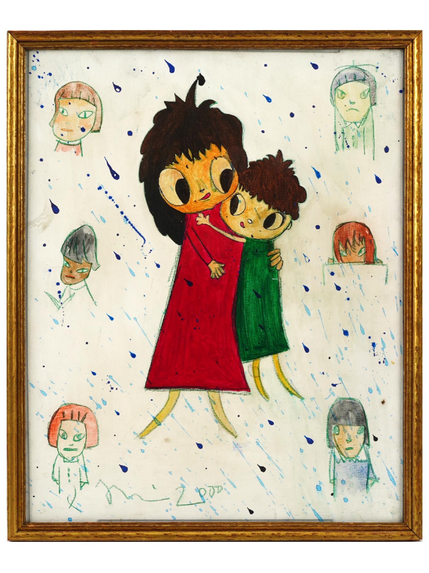 AFTER YOSHIMOTO NARA JAPANESE MIXED MEDIA PAINTING (1 of 5)