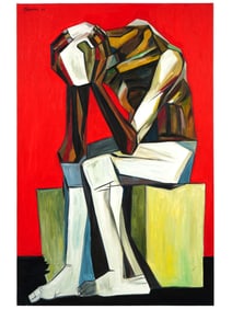 AFTER ANG KIUKOK FILIPINO CUBIST OIL PAINTING