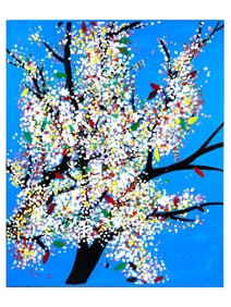 OIL PAINTING TREE IN THE MANNER OF DAMIEN HIRST