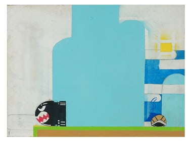 CONTEMPORARY DOUBLE SIDED MIXED MEDIA PAINTING