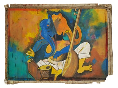 ATTR MAQBOOL FIDA HUSAIN INDIAN OIL PAINTING