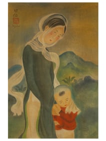 ATTR LE PHO VIETNAMESE WATERCOLOR PAINTING ON SILK