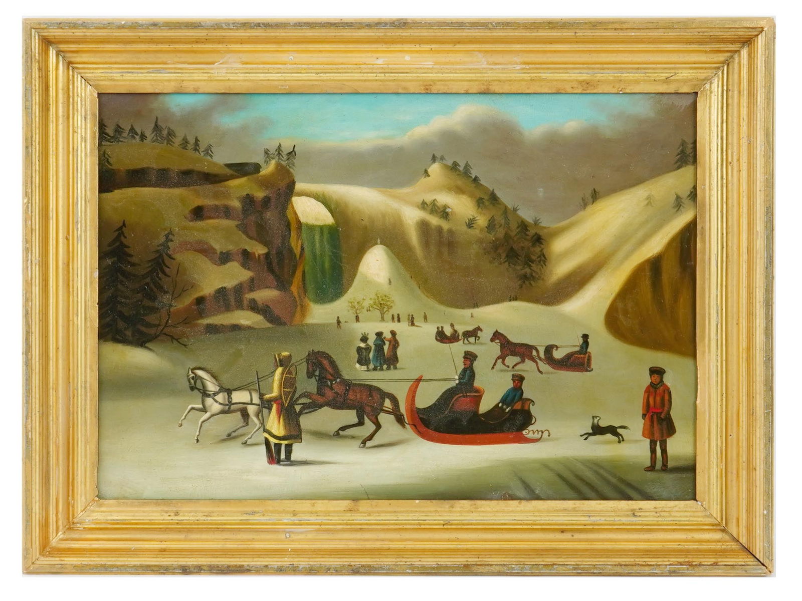 ATTR TO ROBERT CLOW TODD WINTER SCENE OIL PAINTING (1 of 4)