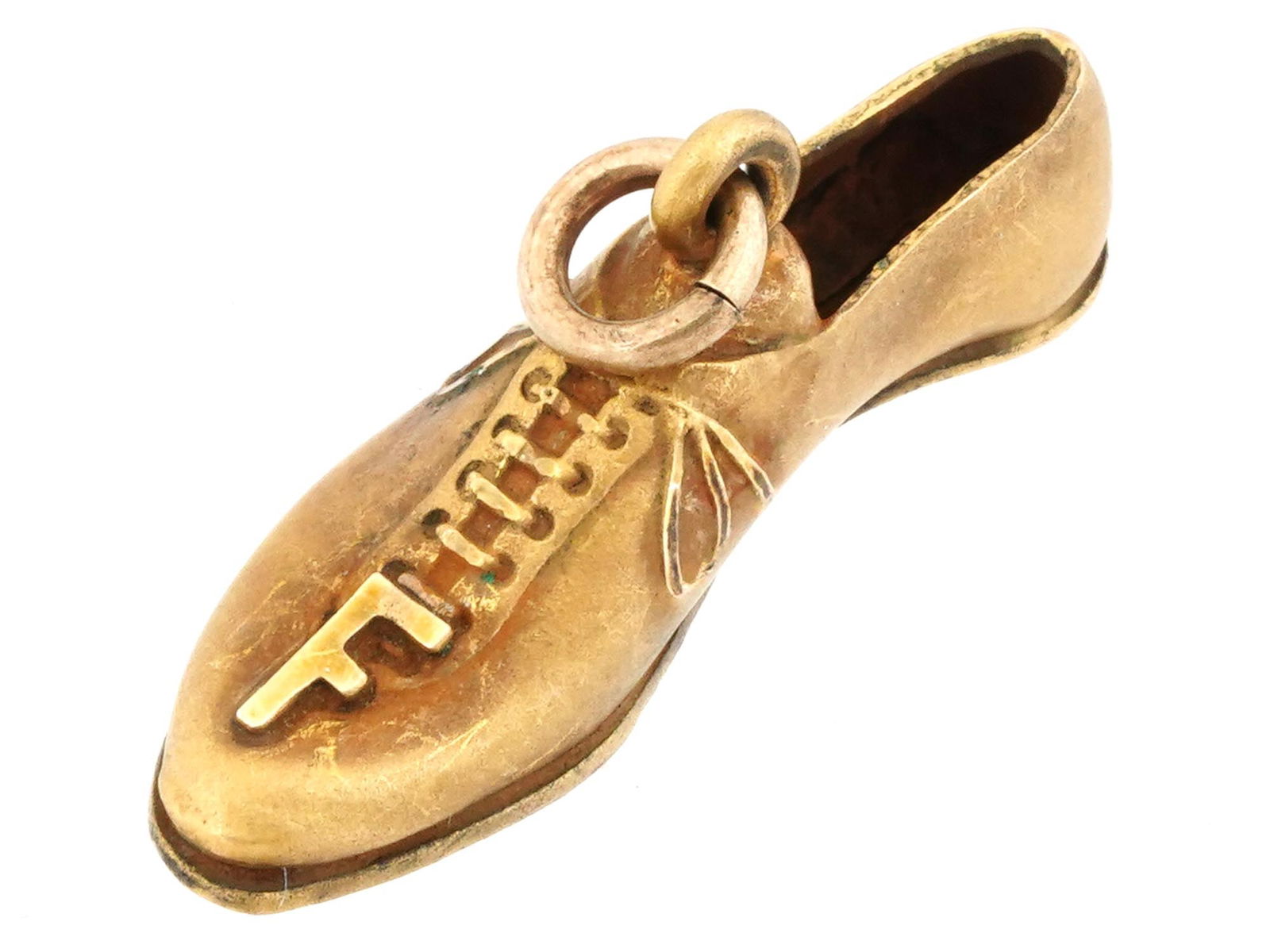 VINTAGE 10K GOLD FOOTBALL CLEAT CHARM PENDANT (1 of 5)