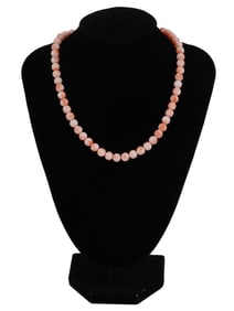 BABY PINK CORAL NECKLACE WITH GOLD FILLED CLASP