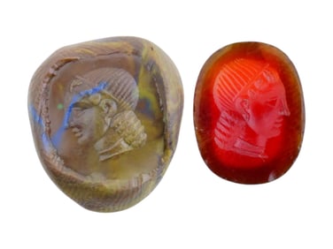 ROMAN MANNER CARVED CARNELIAN INTAGLIO SEAL W PROFILE