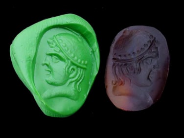 ROMAN MANNER CARVED CARNELIAN INTAGLIO SEAL W PROFILE
