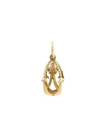 RUSSIAN GILT SILVER ANCHOR RUBY EASTER EGG PENDANT