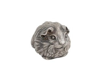 RUSSIAN 88 SILVER ENGRAVED FIGURINE OF HAMSTER