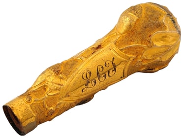 ANTIQUE GILT SILVER HANDLE FOR A WALKING CANE