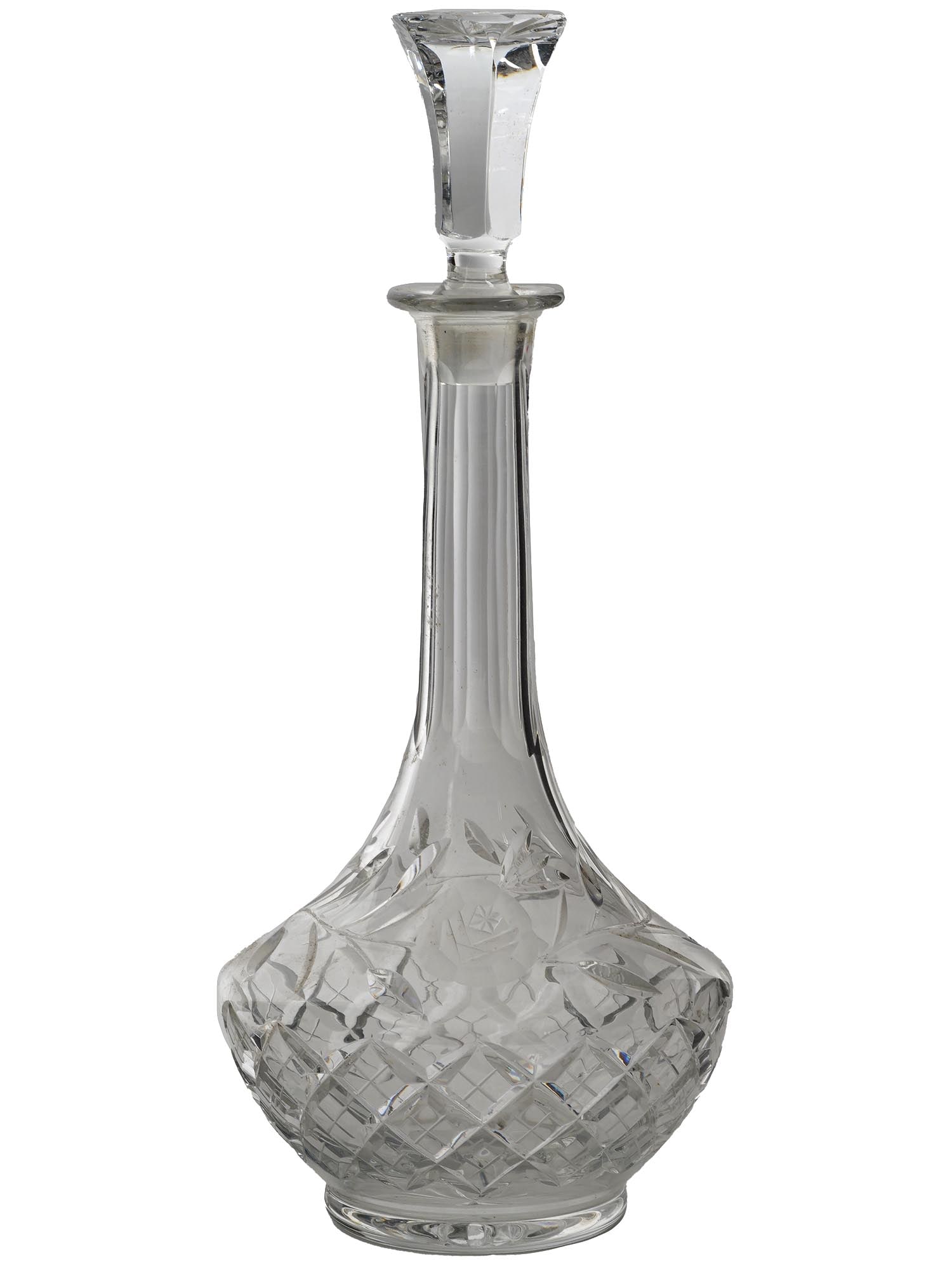 VINTAGE CRYSTAL CUT GLASS LIQUOR DECANTER WITH STOPPER (1 of 5)