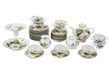 VINTAGE RUSSIAN SOVIET LOMONOSOV PORCELAIN TEA SET