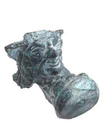 ANCIENT GRECO ROMAN DECORATIVE BRONZE FRAGMENT GOD PAN