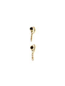 ANCIENT ROMAN GOLD HOOP EARRINGS WITH GARNET STONES