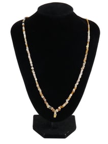 ANCIENT ROMAN GLASS BEAD NECKLACE WITH GOLD ACCENTS