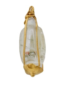 ANCIENT HELLENISTIC PERIOD GOLD AND CRYSTAL PENDANT