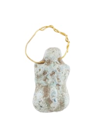 ANCIENT ROMAN EGYPTIAN FAIENCE GOLD EROTIC PENDANT