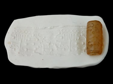 ANCIENT MESOPOTAMIAN CALCITE CYLINDER SEAL BEAD