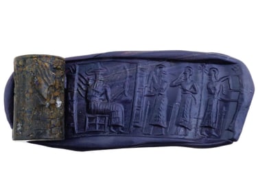 ANCIENT CYLINDER SHAPED CARVED HARD STONE SEAL
