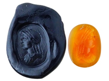 ANCIENT PORTRAIT CARVED CARNELIAN INTAGLIO SEAL