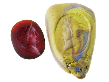 ANCIENT PORTRAIT CARVED CARNELIAN INTAGLIO SEAL