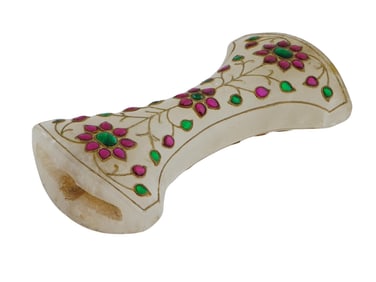 INDO PERSIAN MUGHAL HAND CARVED JADE DAGGER HANDLE