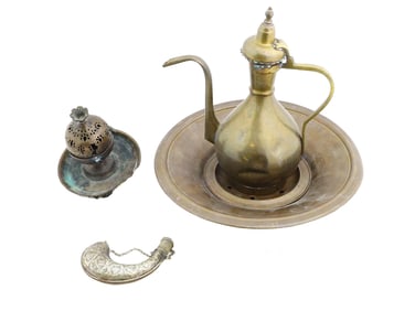 MIDDLE EASTERN COPPER INCENSE BURNER EWER POWDER FLASK