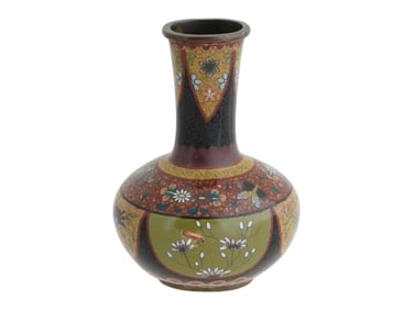 ANTIQUE JAPANESE MEIJI PERIOD CLOISONNE VASE