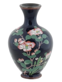 ANTIQUE JAPANESE MEIJI ERA CLOISONNE ENAMEL VASE