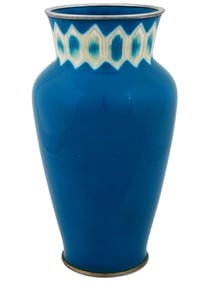 ANDO FACTORY JAPANESE BLUE CLOISONNE ENAMEL VASE