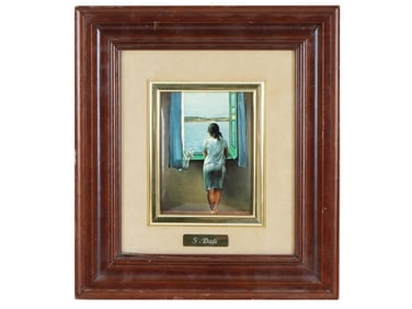 YOUNG WOMAN AT WINDOW BY SALVADOR DALI COLOR PRINT