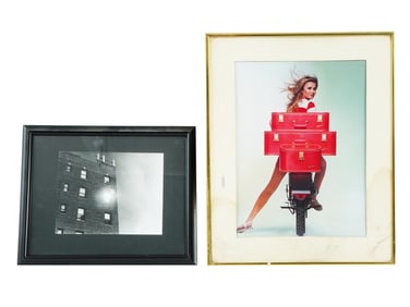 VINTAGE LITHOGRAPH PRINT AND COLOR PHOTOGRAPH