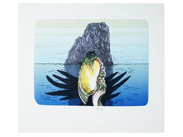 JOSEF LIESLER SURREALIST COLOR LITHOGRAPH THE SHELL