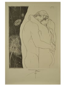 TREMOIS PIERRE YVES SIGNED LITHOGRAPH THE LOVERS