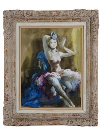 CATALAN PAINTING BY MANUEL HUMBERT BALLET DANCER