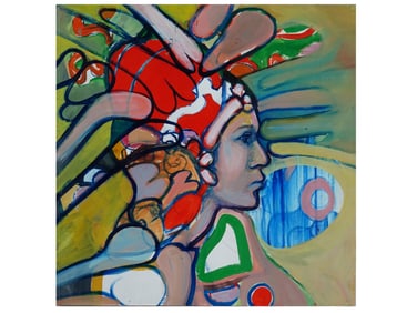 PAINTING BY GEORGIA JANNES MODERN NATIVE AMERICAN GIRL
