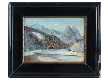 CANADIAN PAINTING BY ROBERT MCINNIS WINTER LANDSCAPE