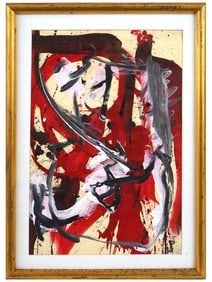 JAPANESE PAINTING ATTR TO SHOZO SHIMAMOTO ABSTRACT
