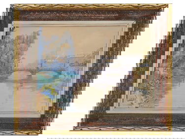 1920 FRENCH PAINTING BY EDOUARD TZSCHUPKE STRASBOURG