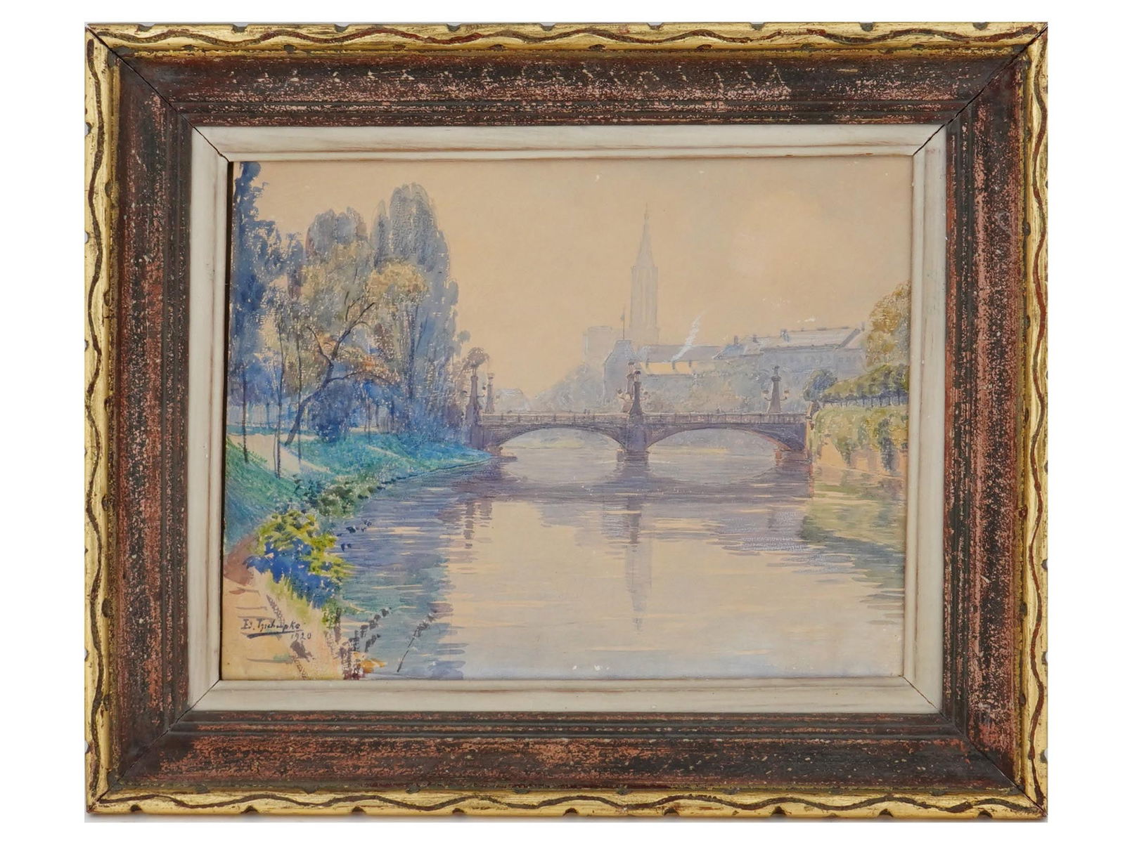 1920 FRENCH PAINTING BY EDOUARD TZSCHUPKE STRASBOURG (1 of 4)