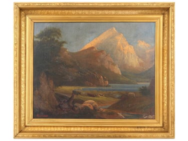 ALBERT BIERSTADT AMERICAN LANDSCAPE OIL PAINTING