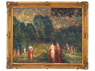 FRENCH PAINTING BY EDMOND PETITJEAN SIGNED AND FRAMED