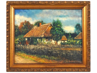 ATTR TO JAN STANISLAWSKI OIL ON CANVAS PAINTING