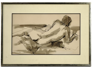 NUDE MIXED MEDIA PAINTING IN MANNER OF HENRI MATISSE