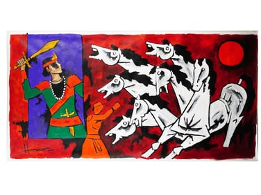 INDIAN PAINTING AFTER MAQBOOL FIDA HUSAIN ASHOKA