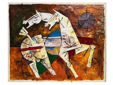 INDIAN PAINTING AFTER MAQBOOL FIDA HUSAIN HORSES