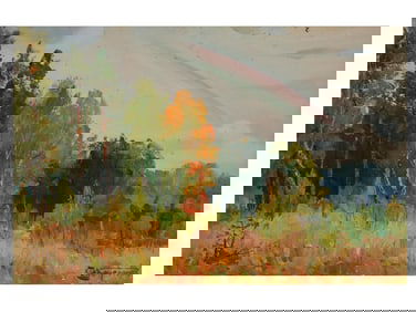 FEDIR KONOVALIUK UKRANIAN LANDSCAPE OIL PAINTING
